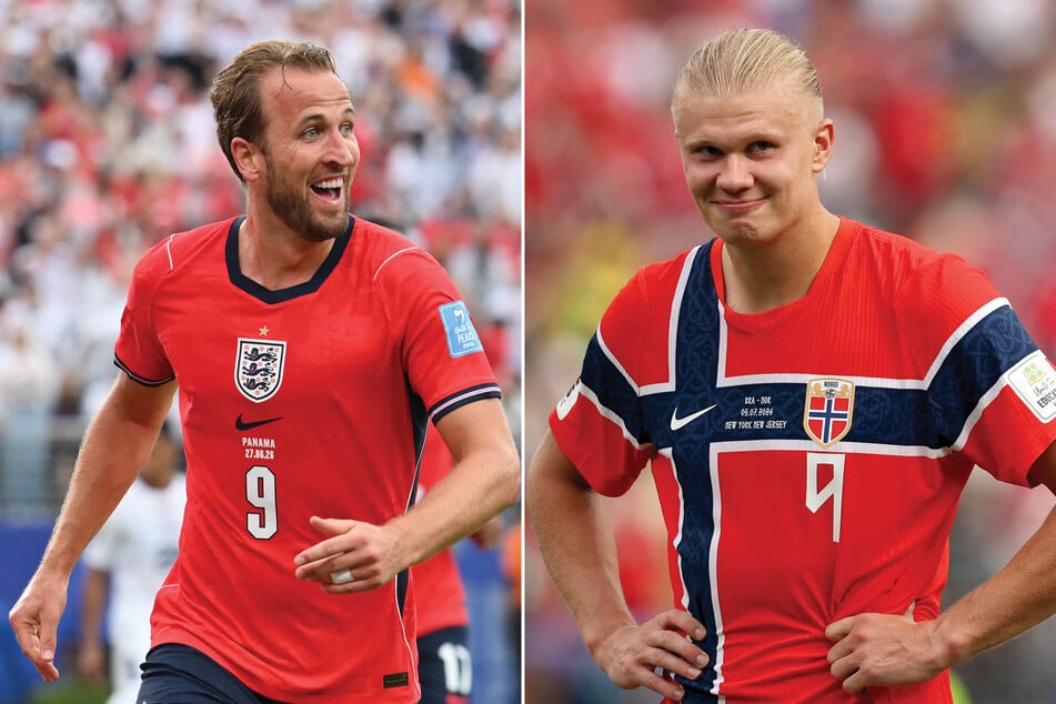 Harry Kane (l.) oder Erling Haaland (r.): Wer wird mit seiner Auswahl ins Halbfinale der WM einziehen?