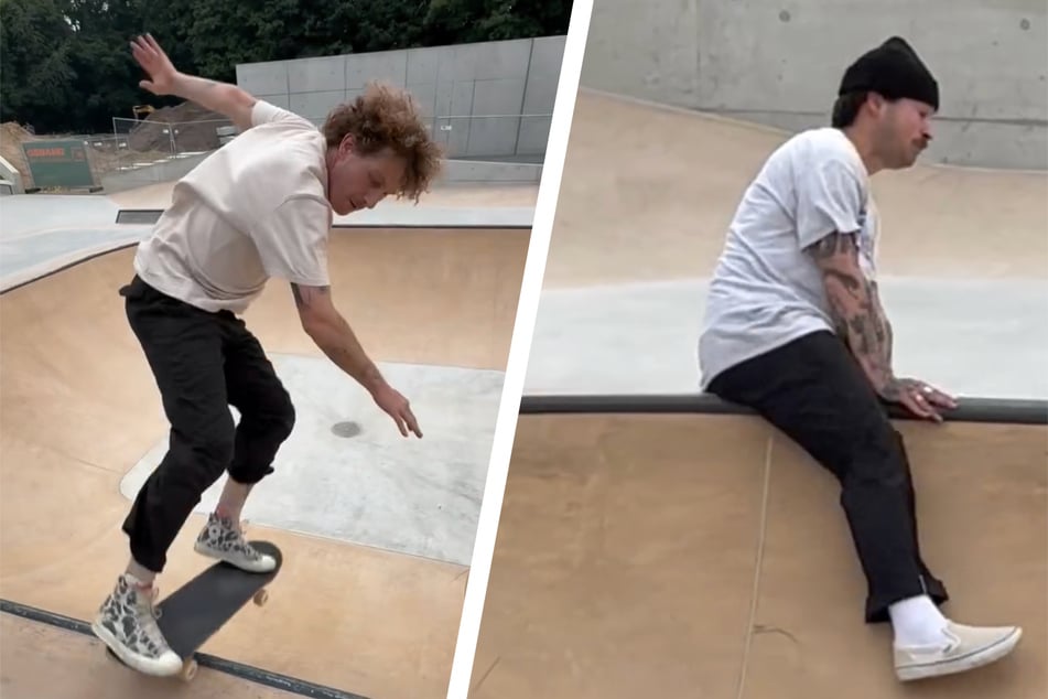 Malte Zierden und Kumpel Broder probierten einen Skatepark in Kiel aus.