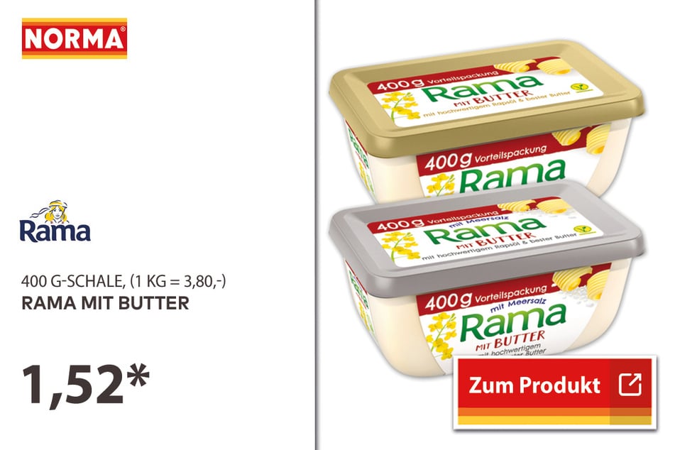 Rama mit Butter für 1,52 Euro.