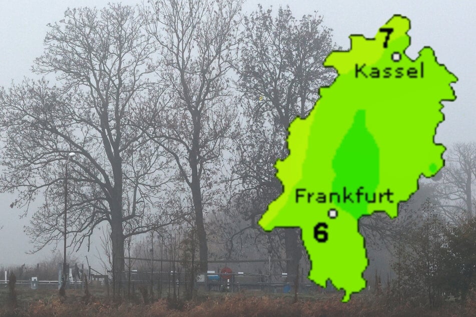 Der Samstag in Hessen wird neblig und kühl: Wetteronline.de (Grafik) sagt 6 bis 7 Grad in der Spitze voraus, der Deutsche Wetterdienst (DWD) 3 bis 7 Grad.