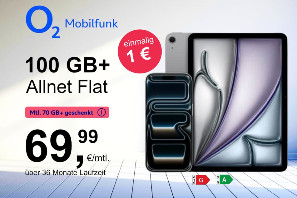 Bei o2 gibt's das iPhone 17 Pro mit iPad 11 (M3) im Bundle exklusiv für nur 1 Euro.