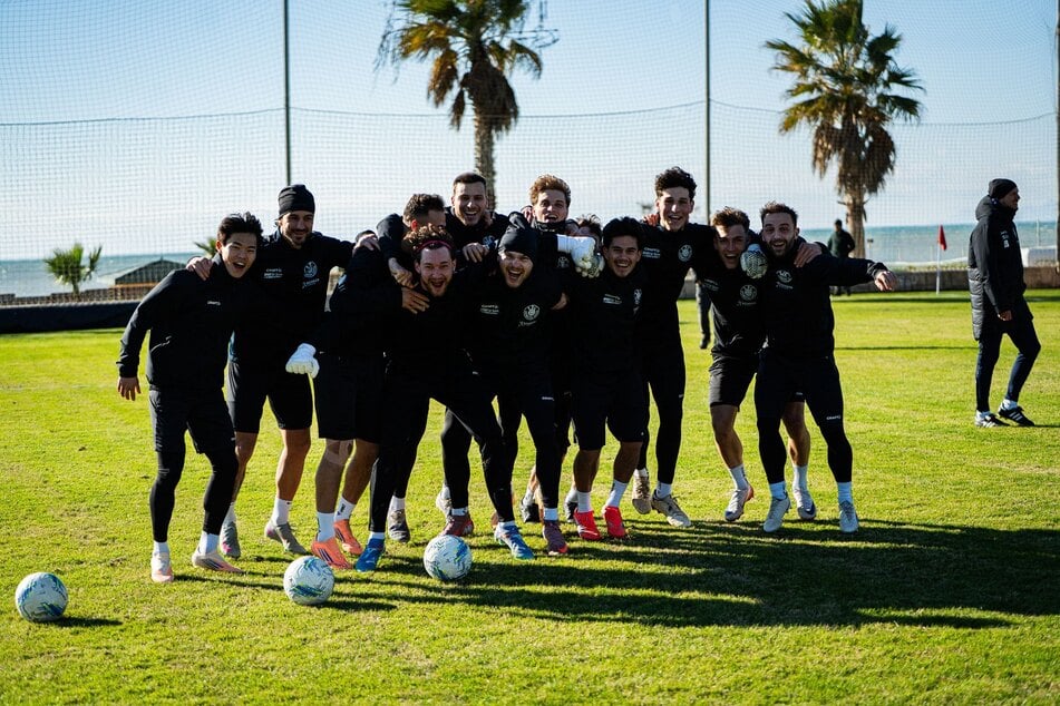 Gute Stimmung bei Lok Leipzig im türkischen Trainingslager.