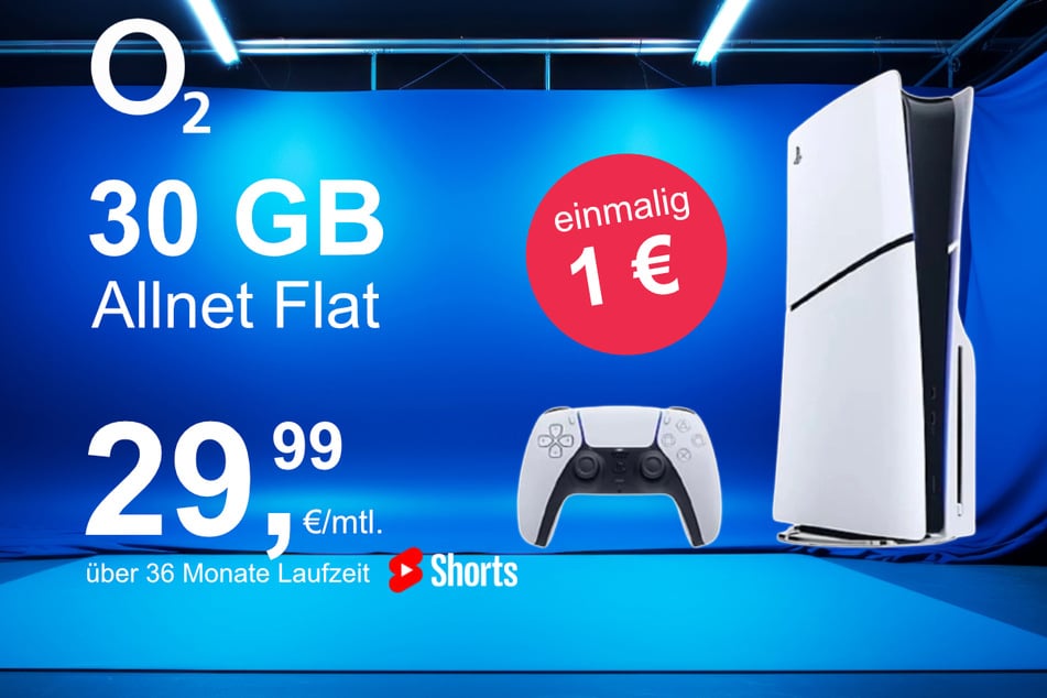 Die PS5 Slim Digital Edition im o2 Mobile M inkl. 30 GB+ für einmalig nur 1 Euro.