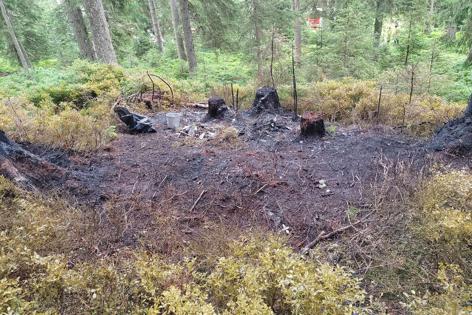Der Absturz löste an der Unfallstelle einen Brand aus.