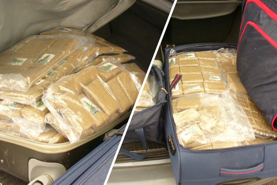 Im Kofferraum lagen mit Haschisch gefüllte Koffer und Taschen.