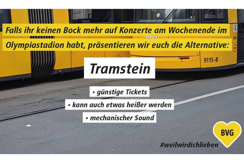 Die Berliner Verkehrsbetriebe haben Rammstein bei Twitter aufs Korn genommen.