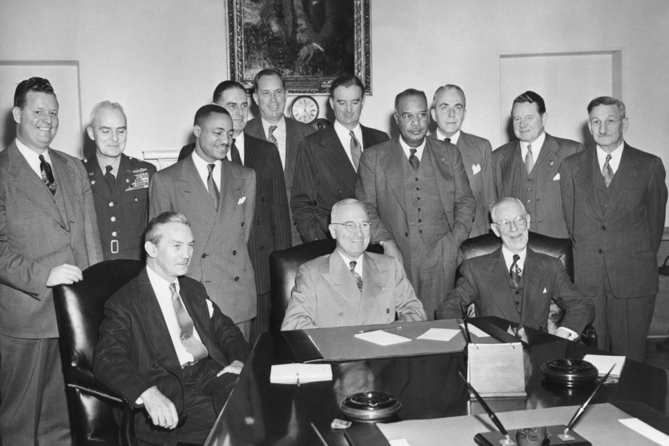 President Harry Truman called for the desegregation of the US military with Executive Order 9981, signed on July 26, 1948. Six months later, he conferred with the Committee on Equality of Treatment and Opportunity, on January 12, 1949.