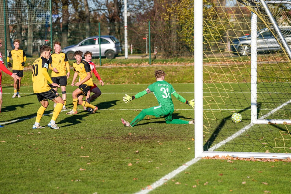 Dynamos "U19" kassiert gegen Halle den späten Ausgleich.