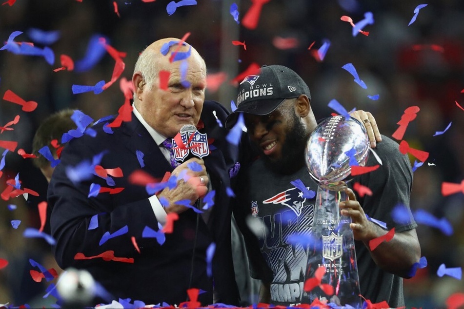 James White (r.) of the New England Patriots was voted Super Bowl MVP in 2017 after defeating the Atlanta Falcons in Super Bowl LI.