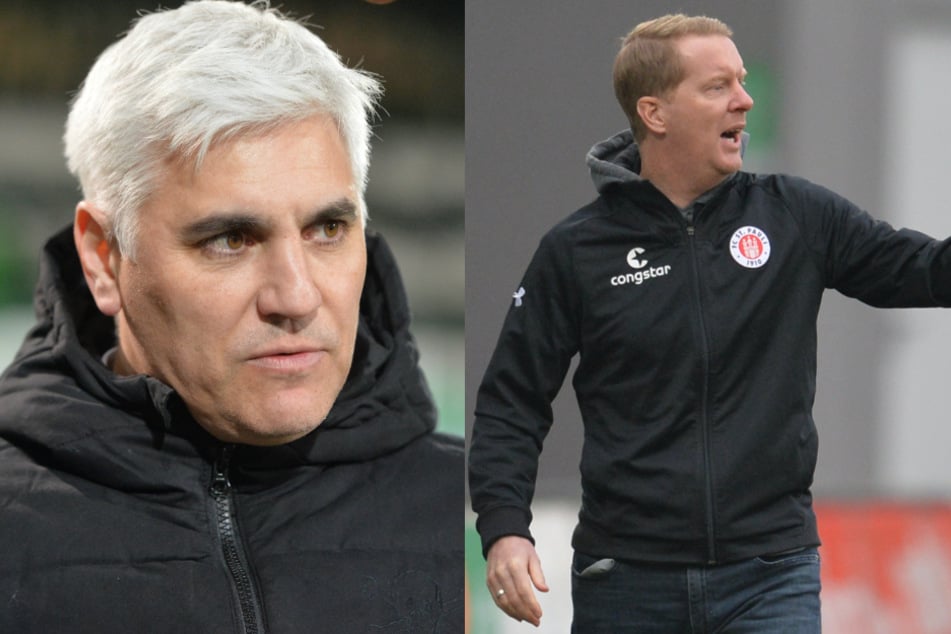 FCSP-Sportchef Andreas Bornemann (l.) und Trainer Timo Schultz stehen erneut im Zentrum der Fan-Kritik.