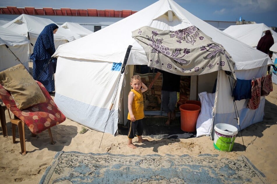 Thousands of Palestinians have been forced to live in displaced people's camps in Rafah.