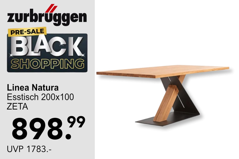 Der Linea Natura Esstisch ZETA für 898,99 statt 1.783 Euro.