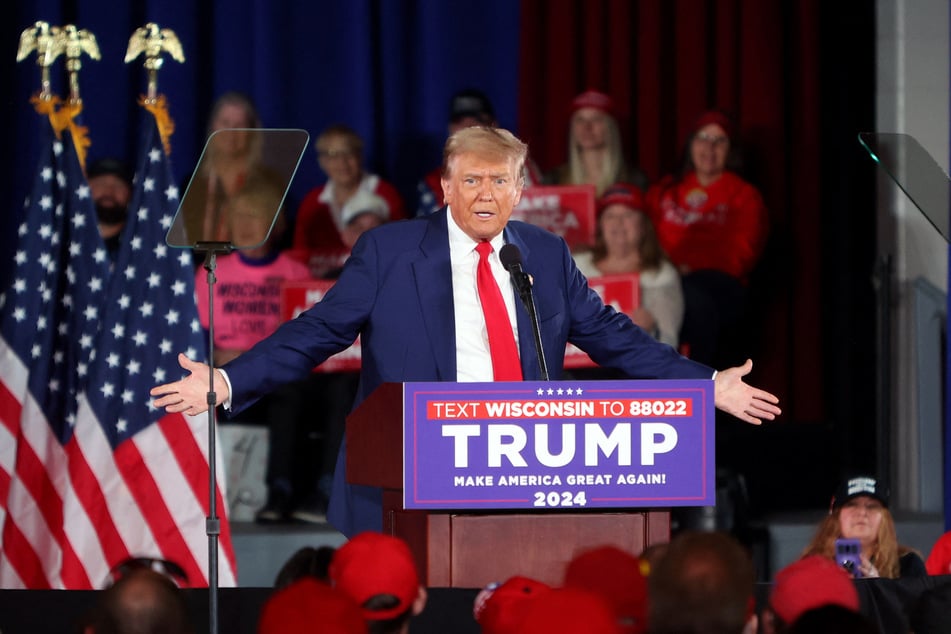 Donald Trump held campaign rallies in Waukesha, Wisconsin and Freeland, Michigan on Wednesday – his first since the start of his hush money trial.