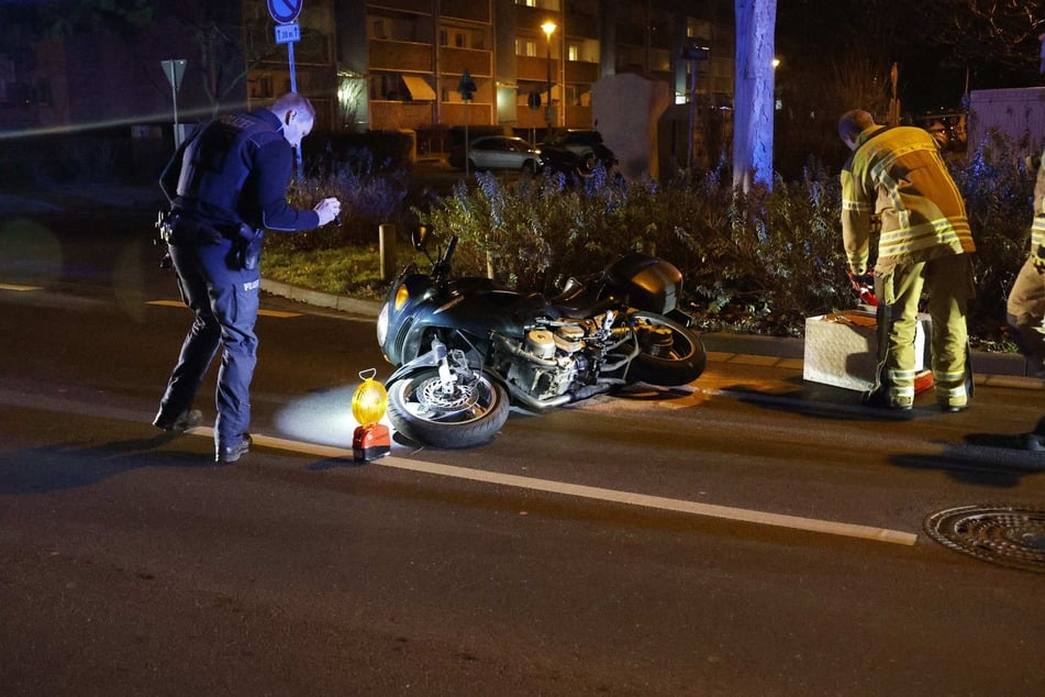 Auf der Marienberger Straße kam es zum Sturz eines Motorradfahrers.