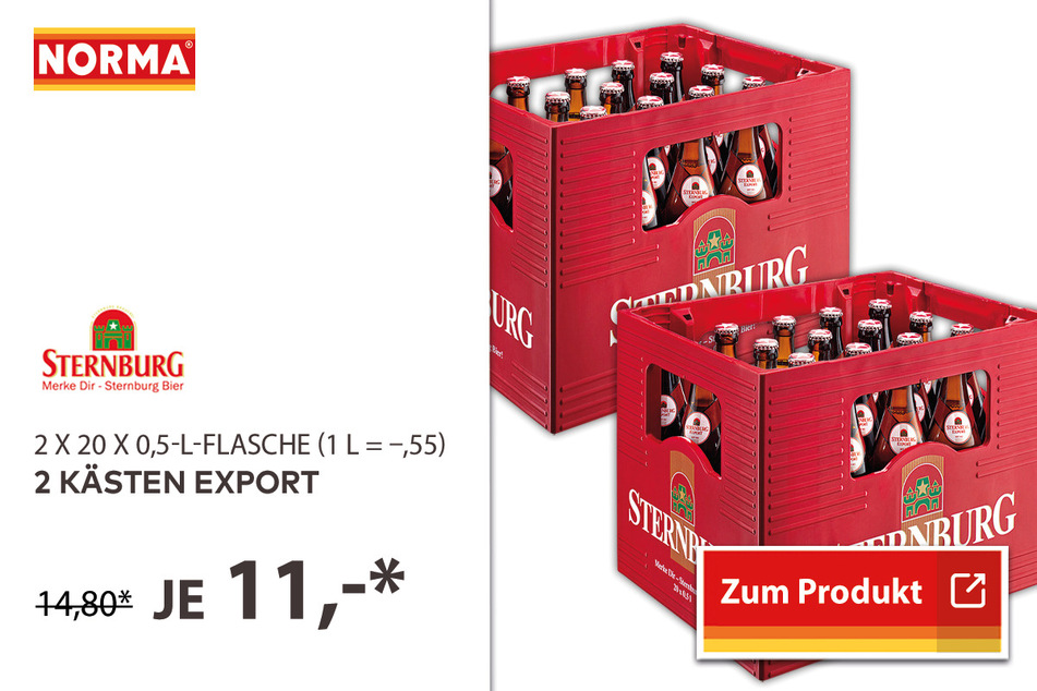 Zwei Kästen Export für 11 Euro.