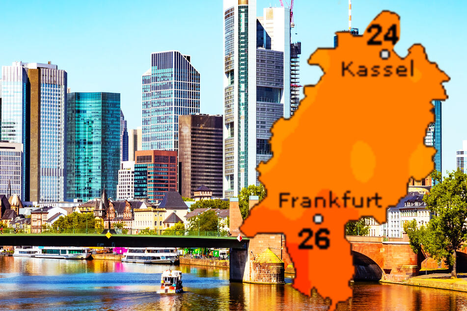 Der Sonntag in Frankfurt und Hessen soll laut DWD meist niederschlagsfrei bleiben. Der Wetterdienst erwartet an diesem Tag 24 bis 27 Grad in der Spitze, der Dienst Wetteronline.de (Grafik) 24 bis 26 Grad.