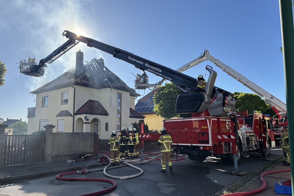 Am Mittwoch brannte es in einem Wohnhaus an der Goethestraße in Weinböhla.