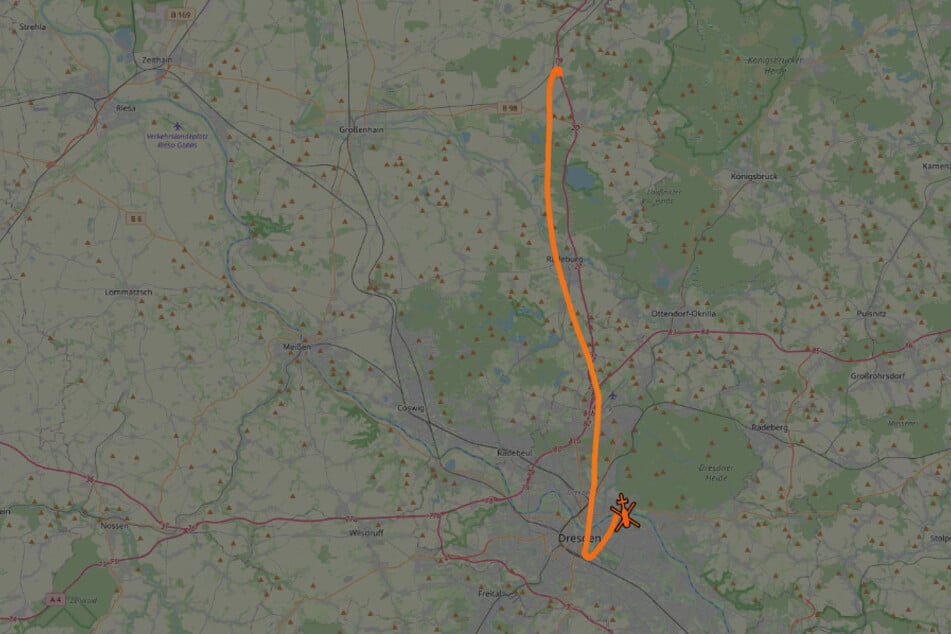 "Christoph 38" brachte eine verletzte Person nach Dresden ins Uniklinikum.