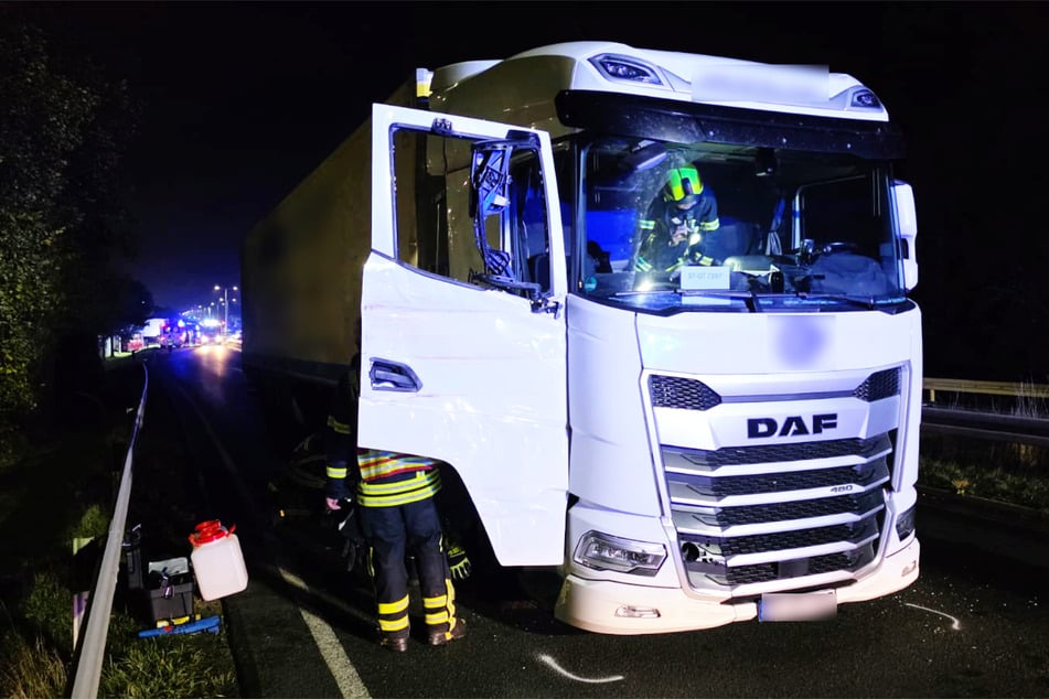 Dieser DAF-Laster war mit ihm kollidiert.