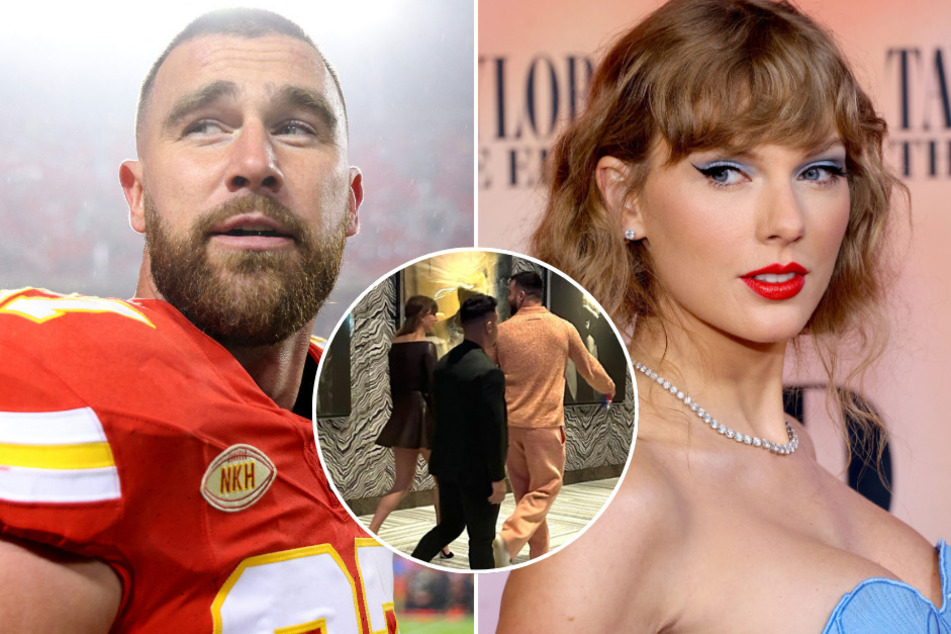 Taylor Swift (r.) and boyfriend Travis Kelce (l.) were recently spotted painting the town red on romantic date nights in Las Vegas!