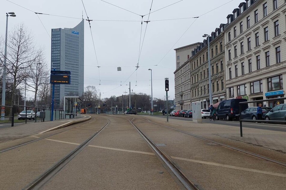 Nix los: Der Tram- und Busverkehr stand am Freitagmorgen in Leipzig wieder still.