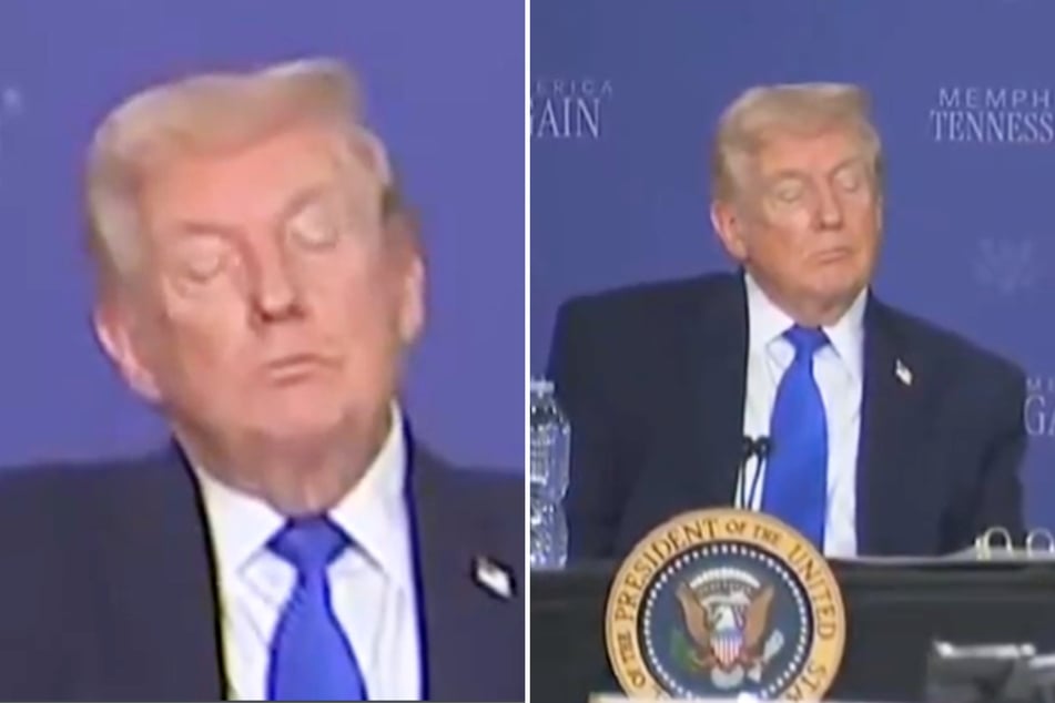 "Sleepy Don" trends after Trump caught snoozing at Memphis Task Force Meeting