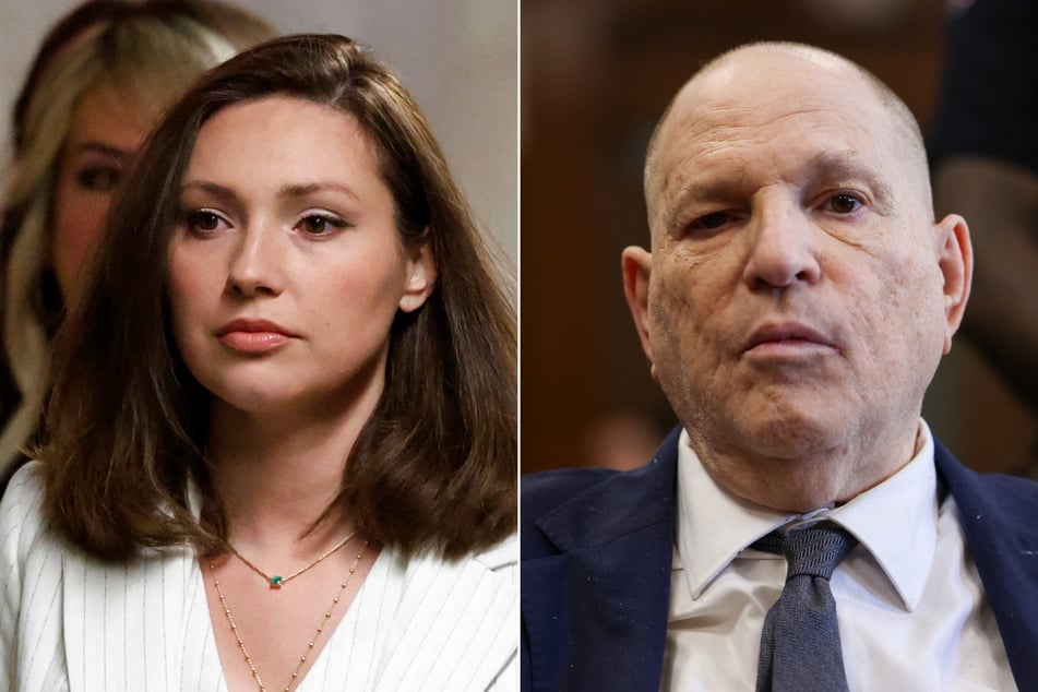 Disgraced producer Harvey Weinstein (r.) is back in court amid accusations of raping actor Jessica Mann.