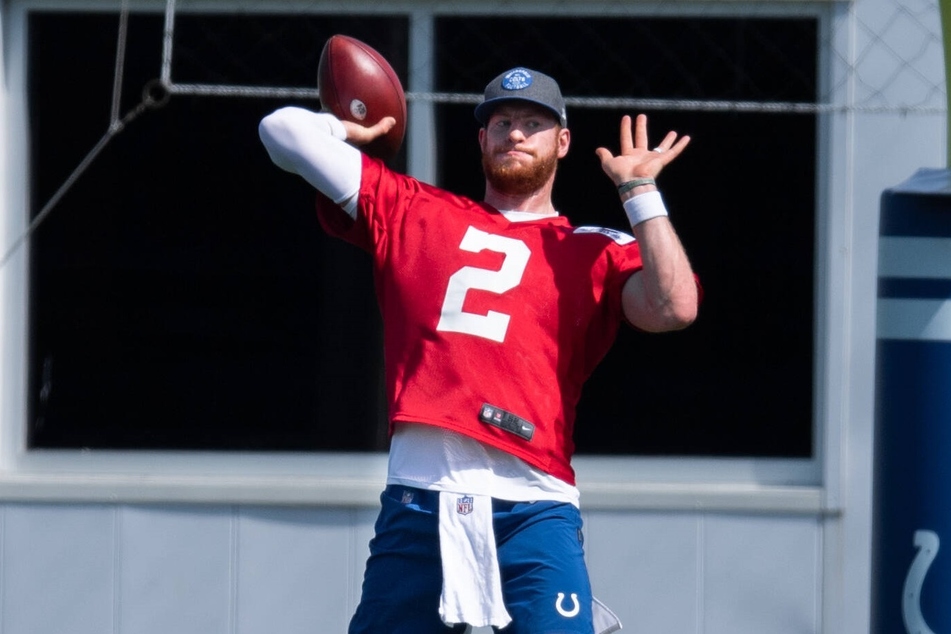 Colts quarterback Carson Wentz had been with his team in training camp just one week before his foot injury.