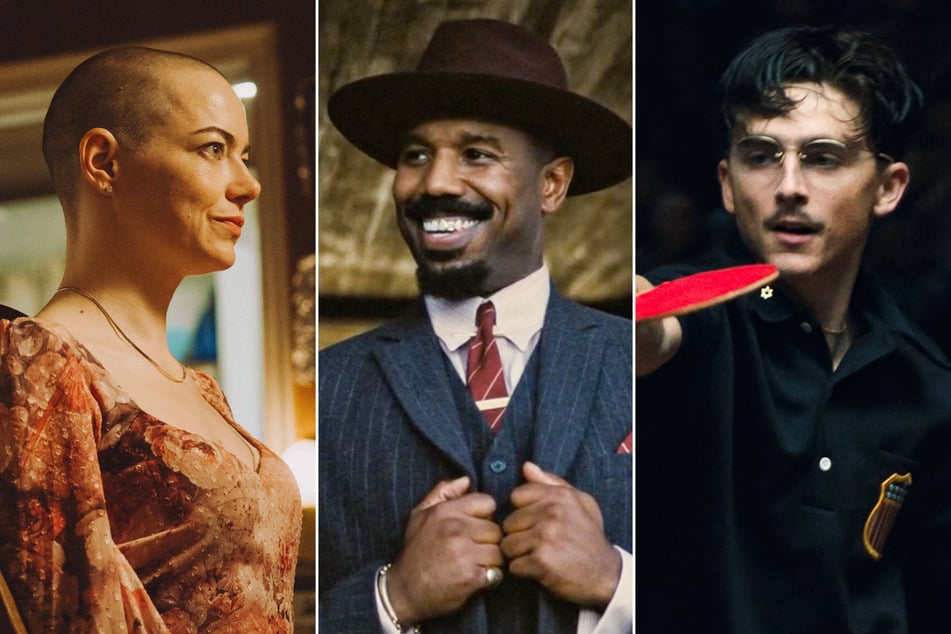(From l. to r.) Emma Stone, Michael B. Jordan, and Timothée Chalamet have all earned nods for their roles in Best Picture nominees.