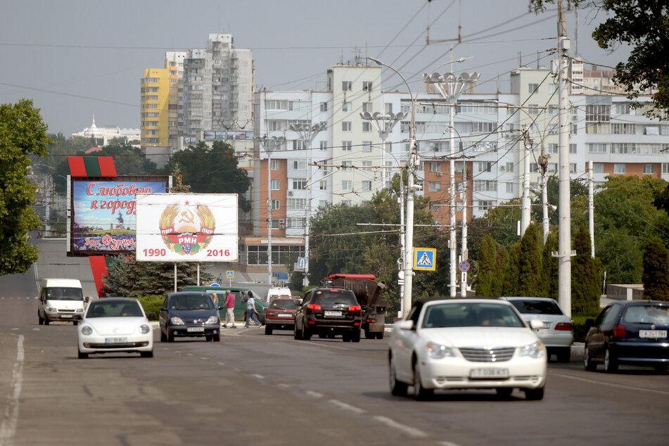 Straßenszene in Tiraspol, einer Stadt im abtrünnigen moldawischen Gebiet Transnistrien.