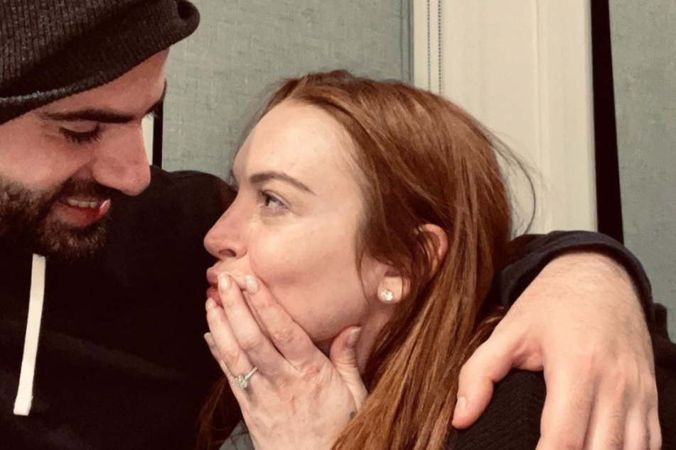 Lindsay Lohan and her fiancé Bader Shammas broke the big news in an Instagram post.