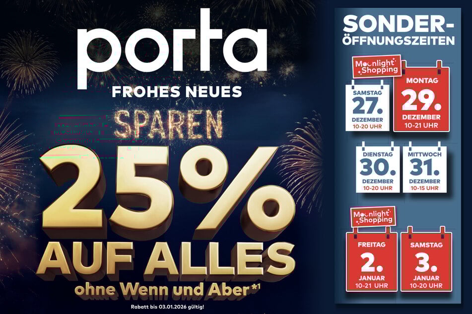 Mit diesem Gutschein gibt's bei porta 25 Prozent Rabatt.