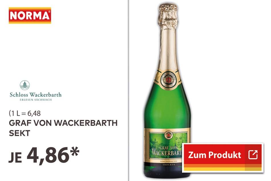 Graf von Wackerbarth Sekt für 4,86 Euro.
