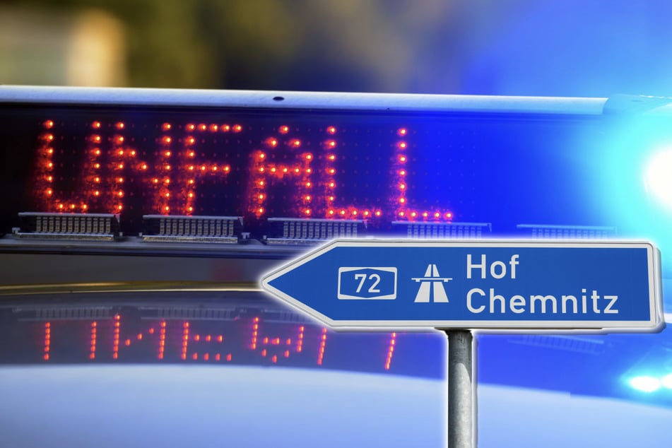 Unfall A72: Abflug in zwei Metern Höhe! Mercedes kracht auf A72 durch Bäume
