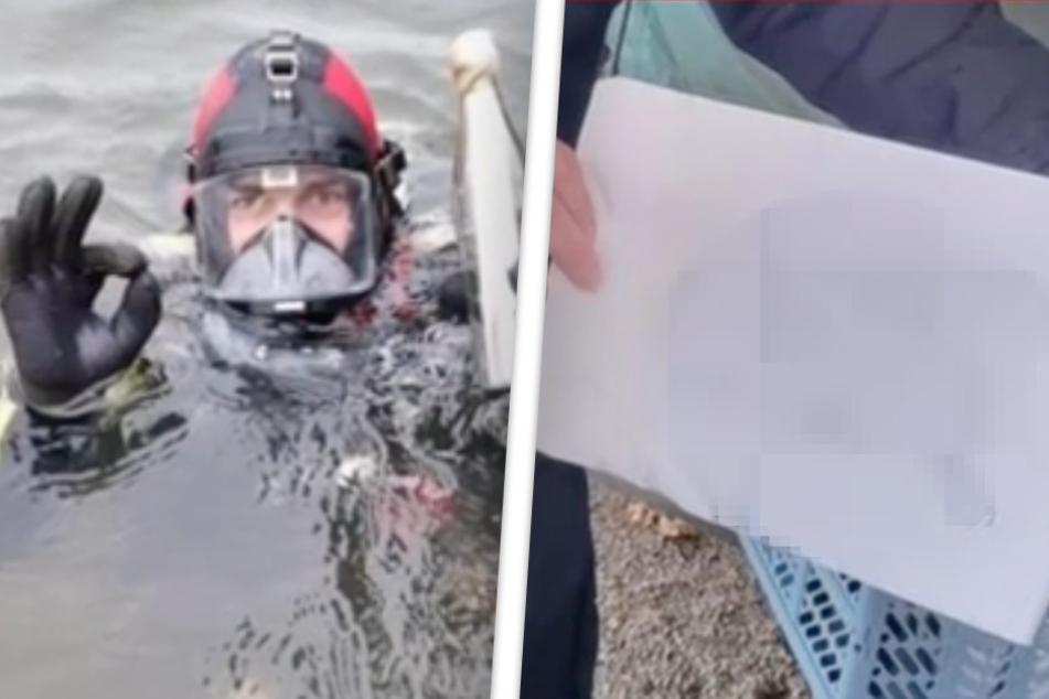 Frankfurt: Feuerwehr entdeckt Flaschenpost bei Tauchgang: Die Botschaft darin ist herzerwärmend