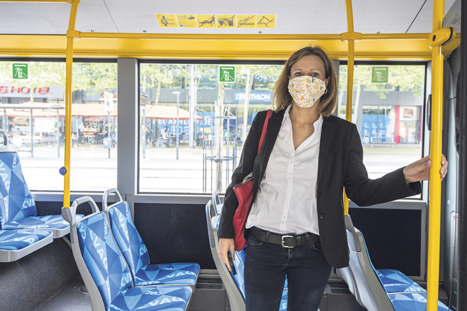 CVAG-Sprecherin Juliane Kirste fuhr mit Maske im Bus.