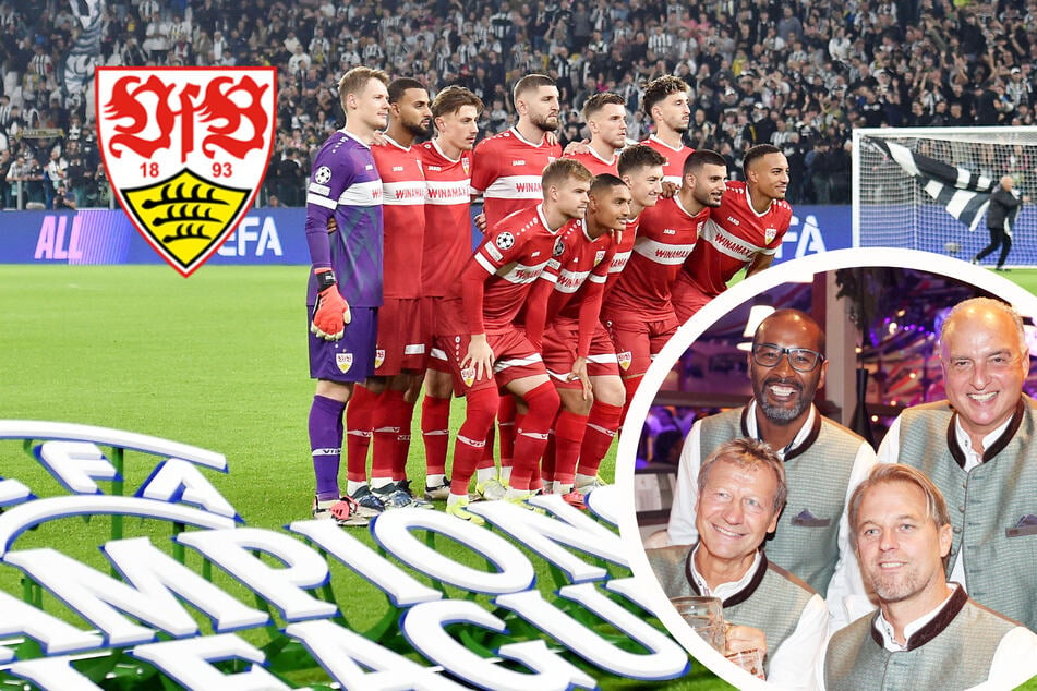 Sie mischen die Haupttribüne auf: Legenden vom VfB Stuttgart pöbeln und feiern in Turin