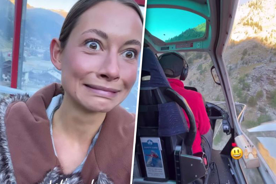 Jennifer Lange (28) flog in einem Hubschrauber zur Dreh-Location in luftiger Höhe.