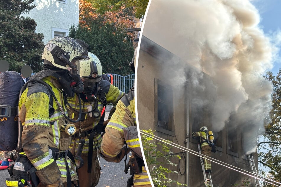 Dresden: Rauchwolke über Dresden-Trachau: Feuerwehr findet Leiche in brennendem Wohnhaus