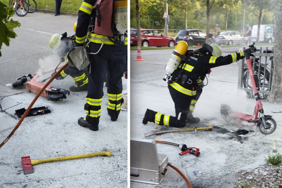 München: E-Scooter in Flammen fordert Feuerwehr in München