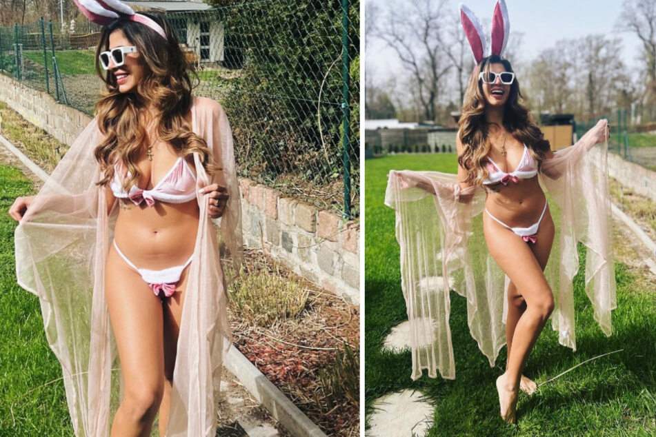 Passend zu Ostern schmiss sich Eva Benetatou in ihr anzüglichstes Bunny-Outfit.
