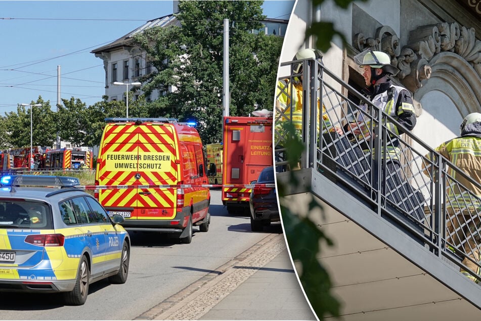 Dresden: Feuer auf Balkon von Dresdner Villa: Bautzner Straße muss gesperrt werden