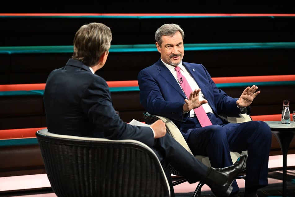 Markus Lanz (56, l.) diskutierte am Dienstagabend unter anderem mit Bayerns Landeschef Markus Söder (58, CSU).