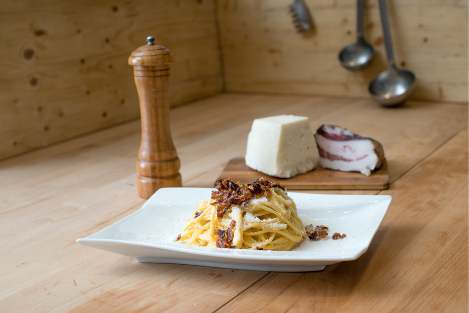 Gricia has only four ingredients: Pecorino, guanciale, pasta, and black pepper.