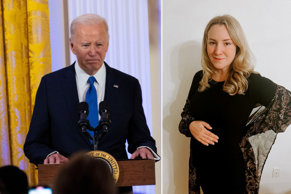 President Joe Biden (l.) has said it is "outrageous" that 31-year-old Kate Cox had to leave Texas to seek an abortion for her risky pregnancy.