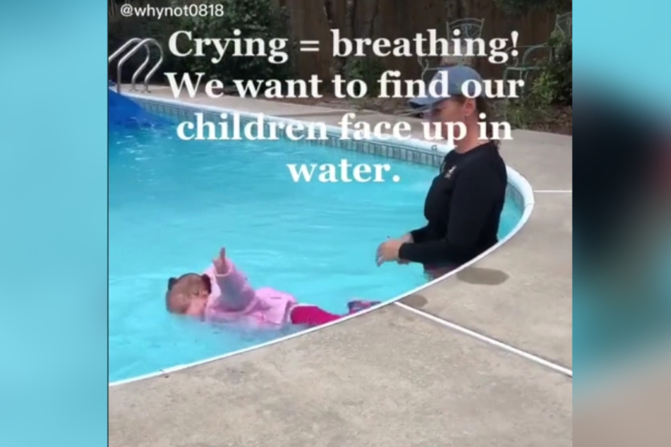 This instructor threw a baby into the pool, and it went viral on TikTok.