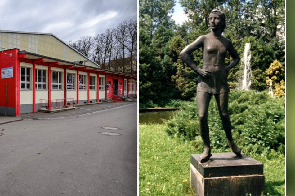 Chaoten beschädigen "Schlittschuhläuferin" in Crimmitschau