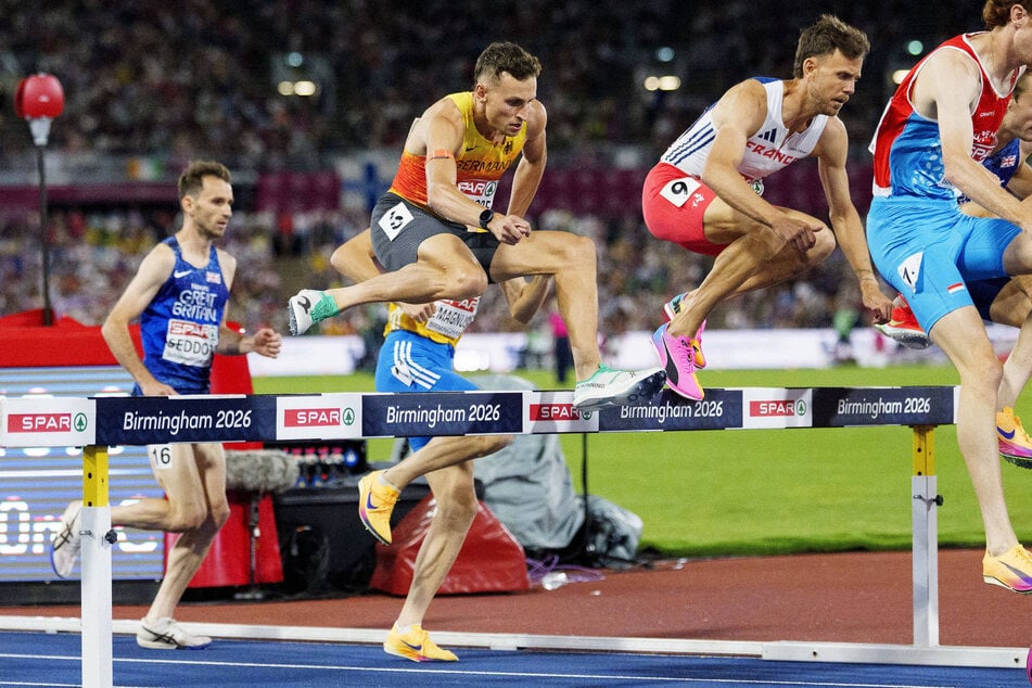 Karl Bebendorf (30, 3.v.r.) hielt sich beim EM-Finale über die 3000 Meter Hindernis zu lange am Ende des Feldes auf und haderte anschließend mit seiner Taktik.
