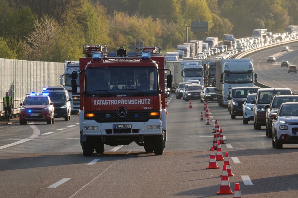 Ein langer Stau bildete sich auf der A4 in Richtung Dresden.