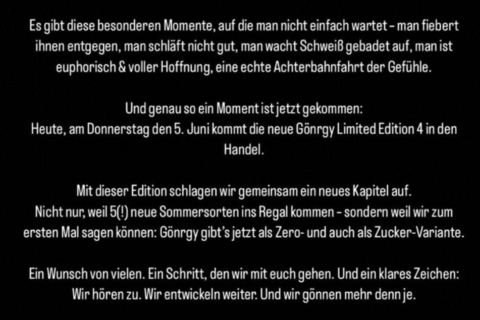 Auf Instagram schreibt der Mega-Streamer, dass er vor der Veröffentlichung der neuen Limited Edition des Getränks eine Achterbahnfahrt der Gefühle durchlebte.